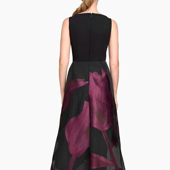 Kay Unger Mave Walk Though Jumpsuit Gown Fig Black 10 NWT $428 - Picture 10 of 13